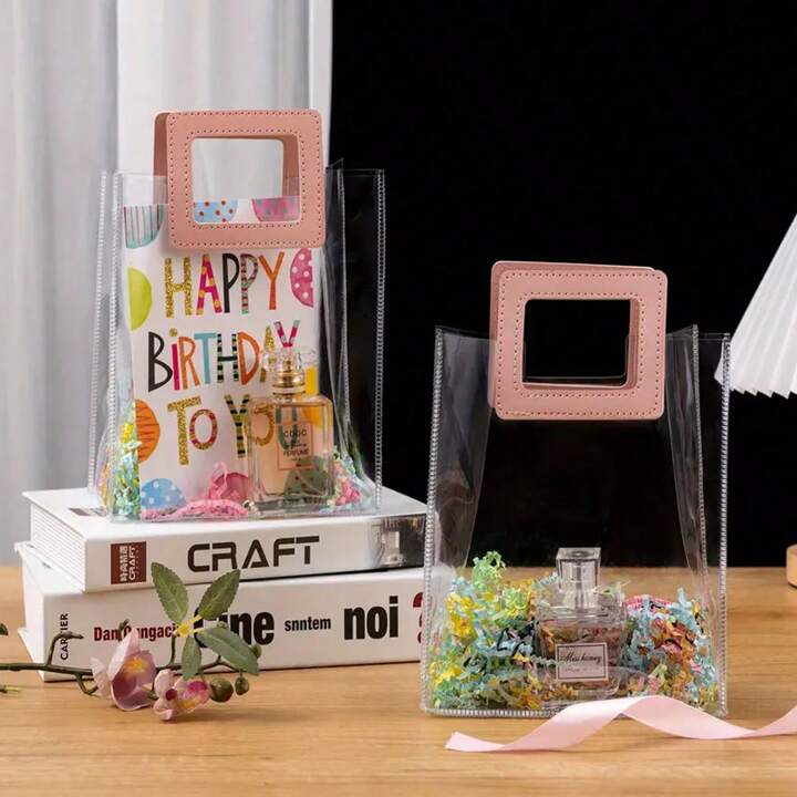CLEAR GIFT BAG WITH HANDLE