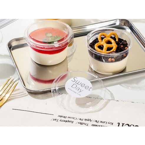350ml Round Dessert Cup with Lid | Clear Disposable Dessert, Parfait & Pudding Container