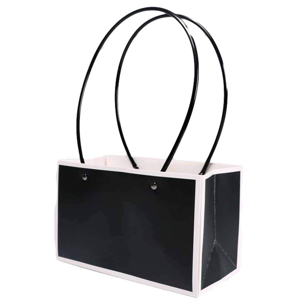 Black Waterproof Flower Gift Bags | Premium Rectangular Gift Bag with Handle for Gifting & Events