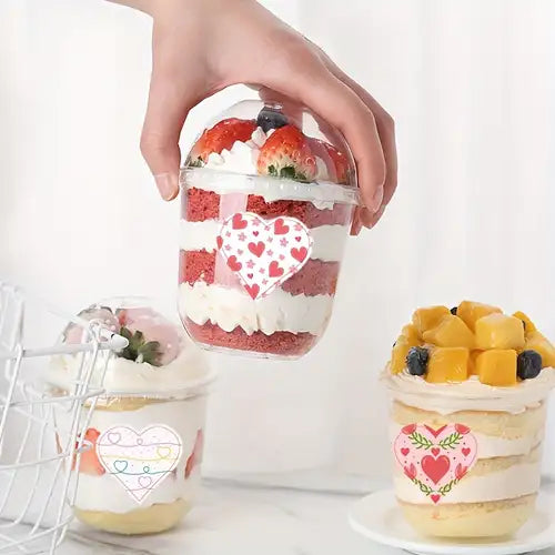 Clear Plastic Dessert Cups | Mousse Glass | Parfait & Pudding Containers with Lids