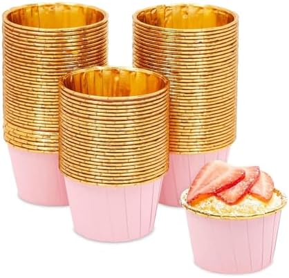 Premium White & Gold Foil Dessert Cups β Heat-Resistant Baking Molds | Luxury Metallic Cupcake & Dessert Cups