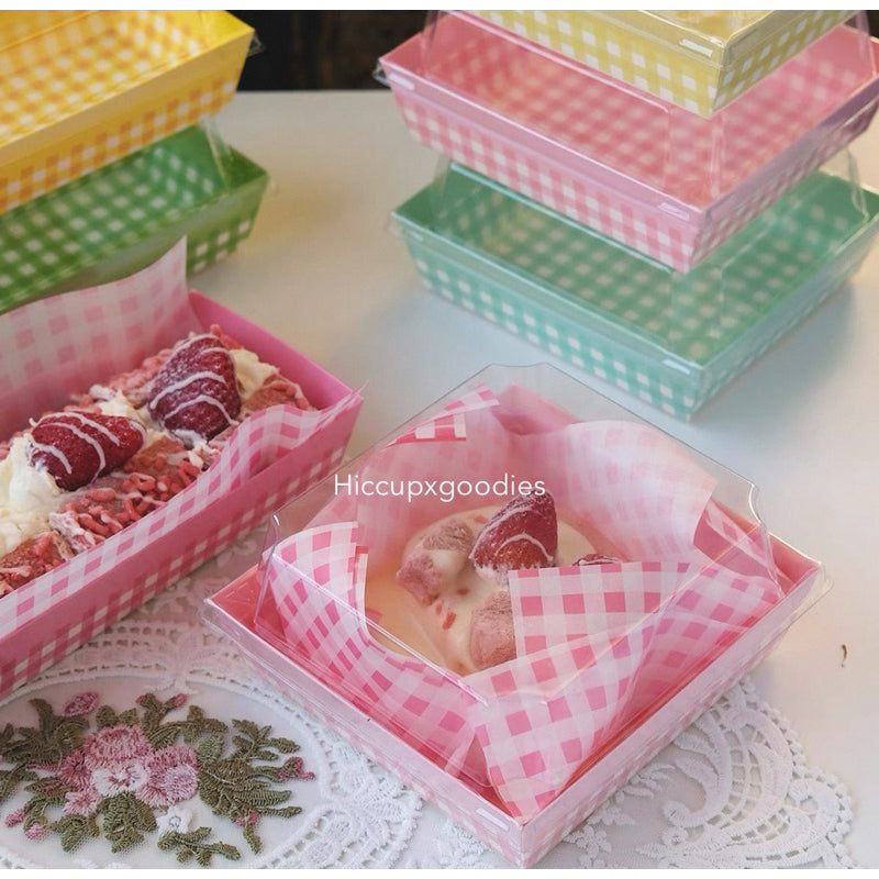 SQUARE BAKE AND SERVE WITH LID PINK| Printed Direct Bakeable Mould With Lid