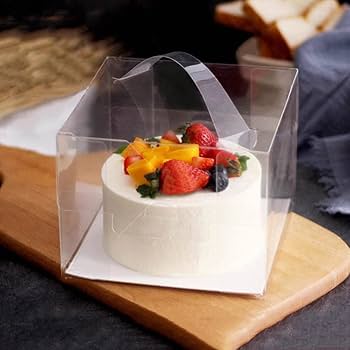 Transparent Mini Cake Box with Handle β 13 x 13 x 13 cm