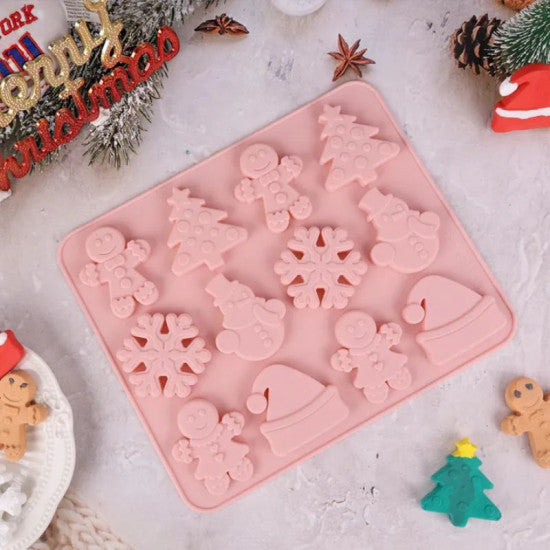9-Cavity Silicone Mould – Christmas Shapes for Chocolates & Desserts