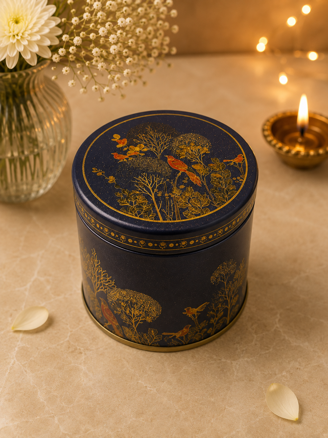 Midnight Garden Airtight Vacuum Tin Container | 300ml