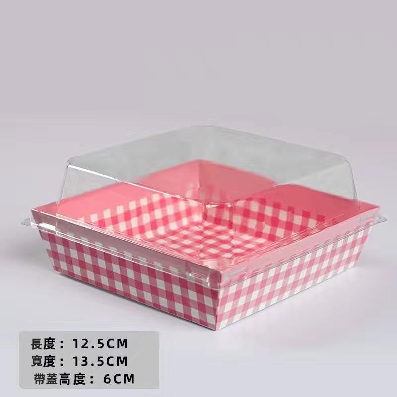 SQUARE BAKE AND SERVE WITH LID PINK| Printed Direct Bakeable Mould With Lid
