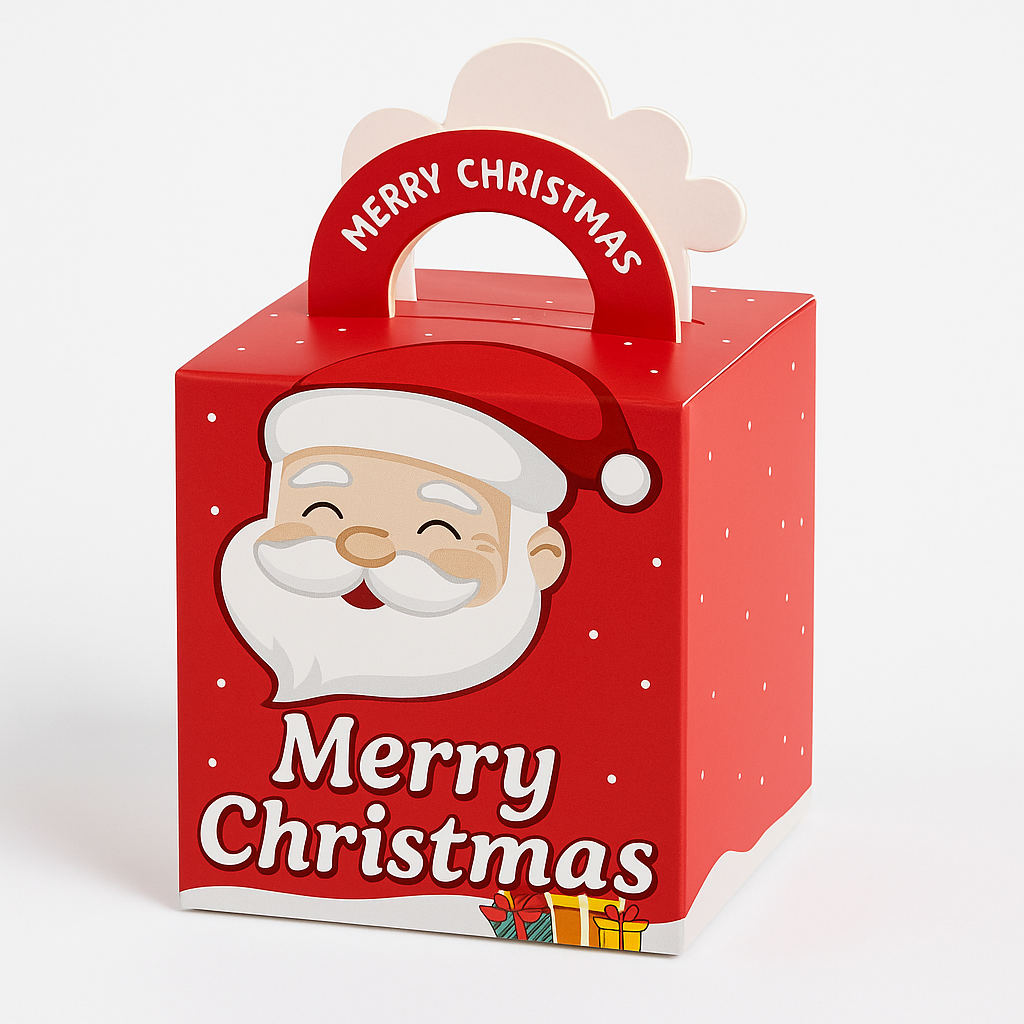 Christmas Santa Gift Box – Festive Merry Christmas Box with Handle