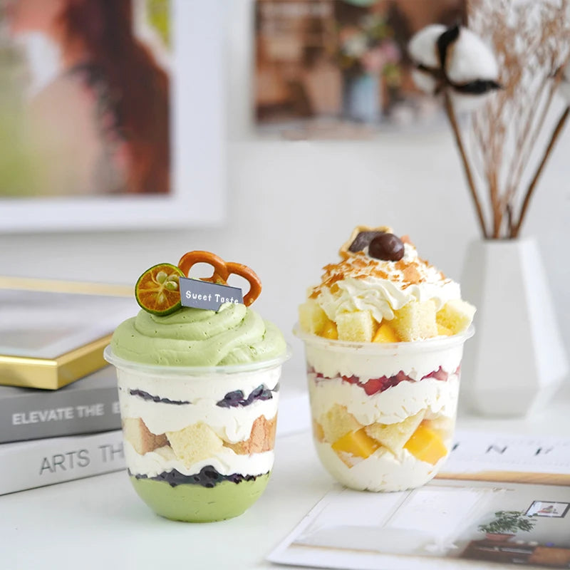 Clear Plastic Dessert Cups | Mousse Glass | Parfait & Pudding Containers with Lids