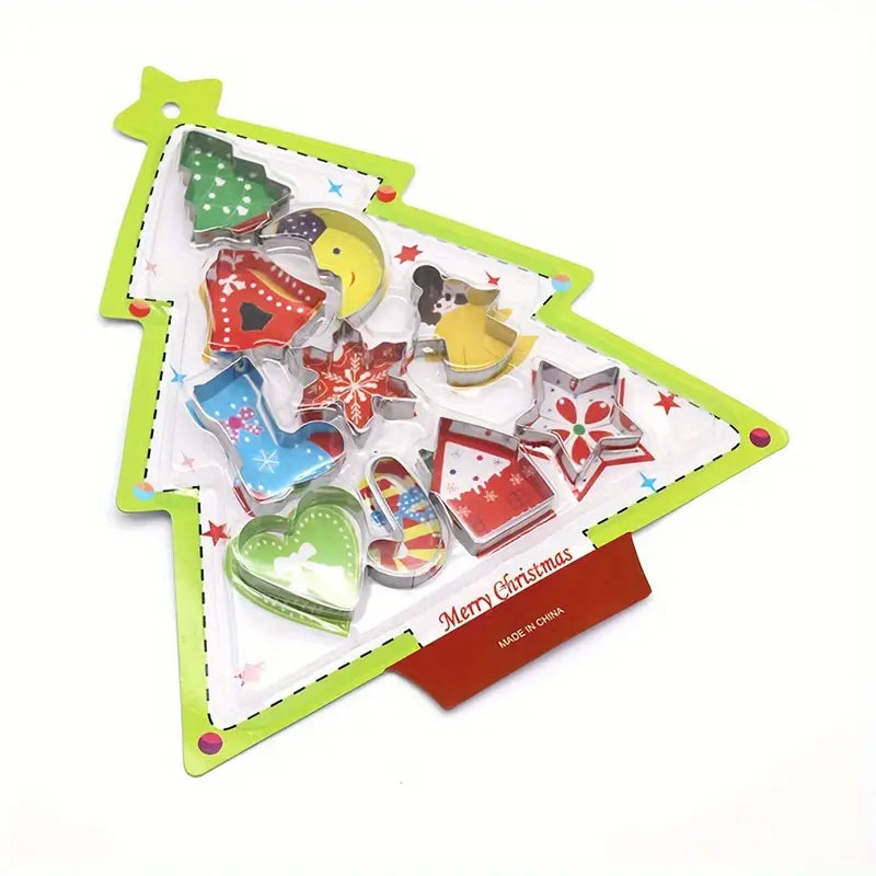 10-Piece Christmas Cookie Cutter Set – Stainless Steel Baking Moulds