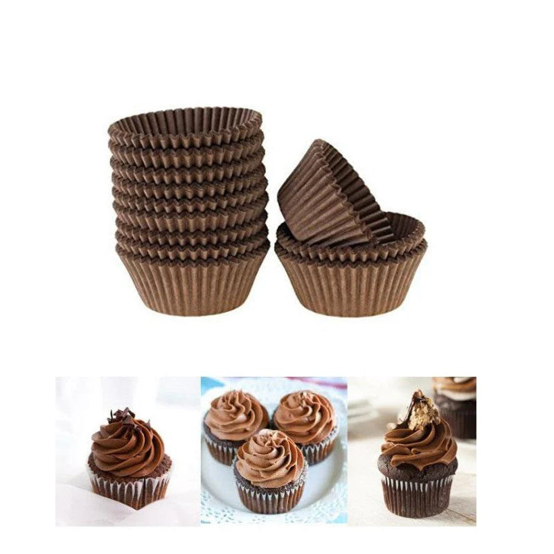 BROWN CUPCAKE LINER , BAKING CUPS / PAPER LINERS (PACK OF 500PCS) ( 8cms)