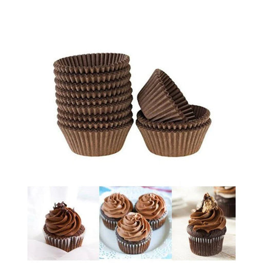 BROWN CUPCAKE LINER , BAKING CUPS / PAPER LINERS (PACK OF 500PCS) ( 8cms)