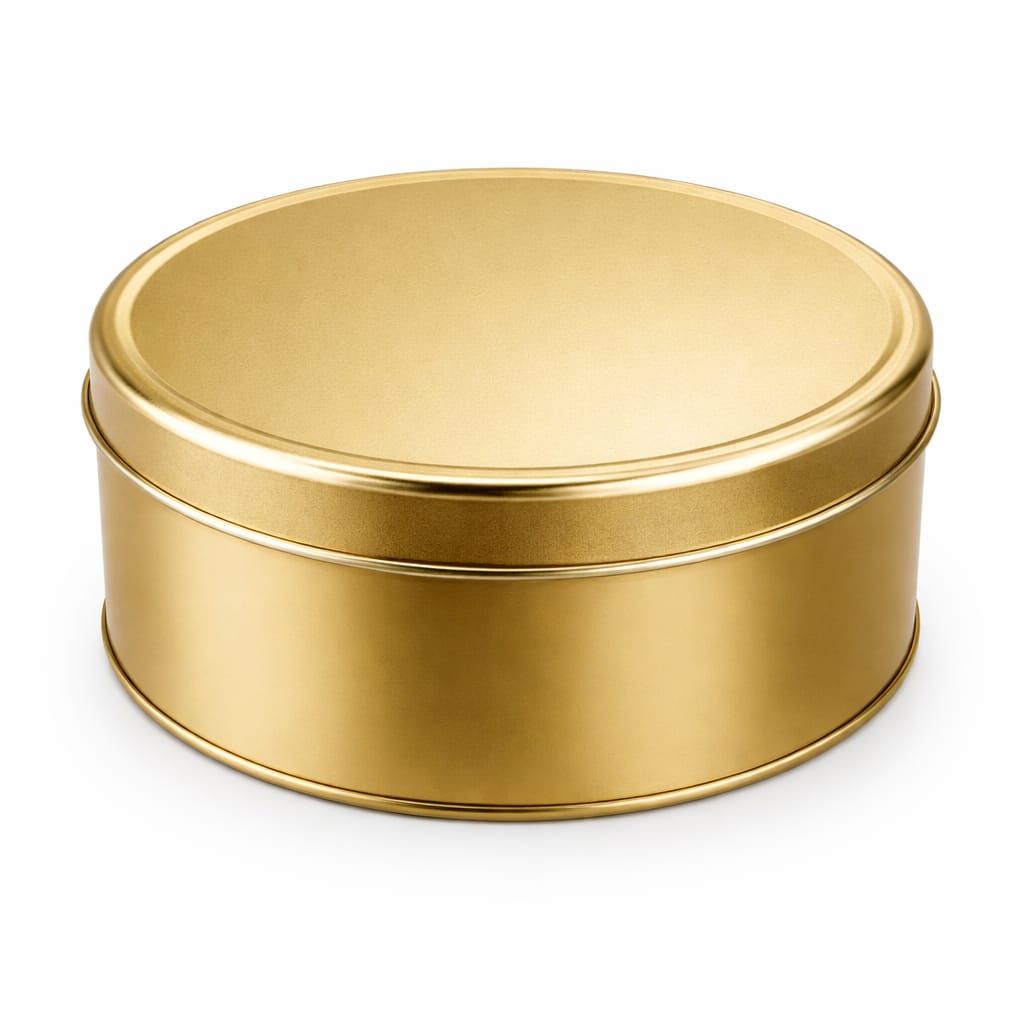 Rose Gold Imported Dream Cake Tin Box with Lid | Premium Cookie & Dessert Storage Tin | 5.5 x 2 Inches
