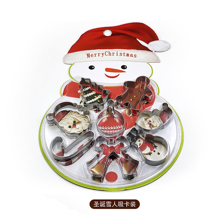 8-Piece Christmas Cookie Cutter Set – Snowman Pack (Stainless Steel)