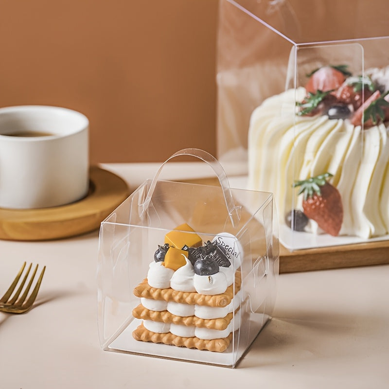 Transparent Mini Cake Box with Handle β 8.5 x 8.5 x 8.5 cm