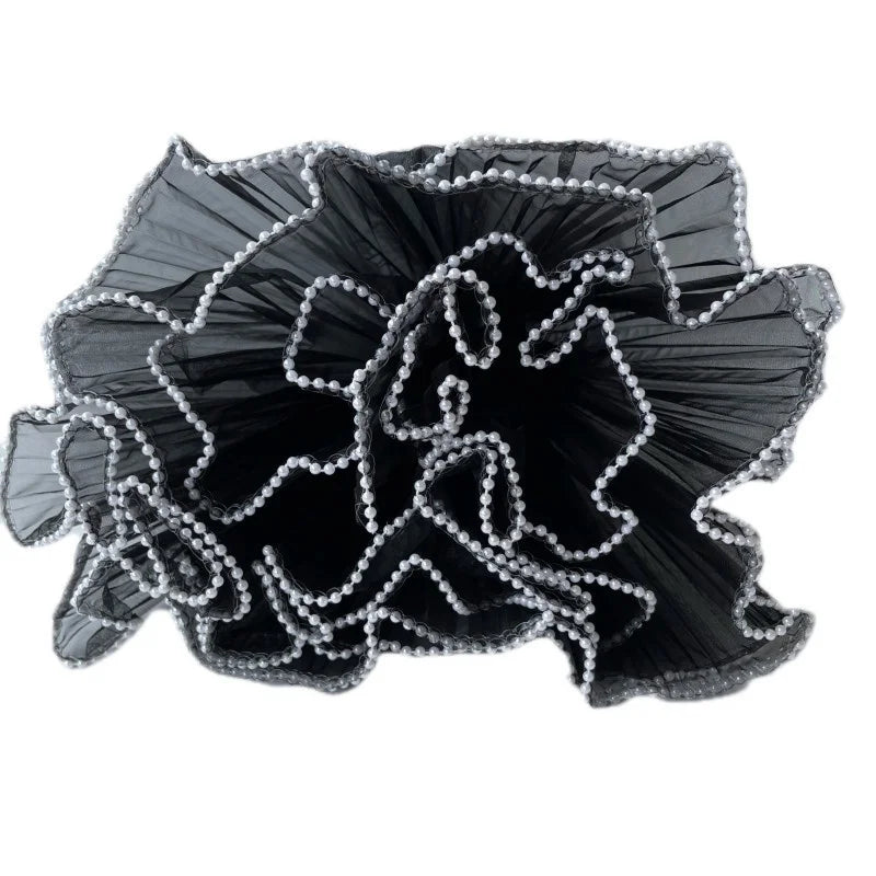 Elegant Black Lace Flower Wrapping Roll – 28 cm × 3.5 m | Wedding & Gift Bouquet Wrap
