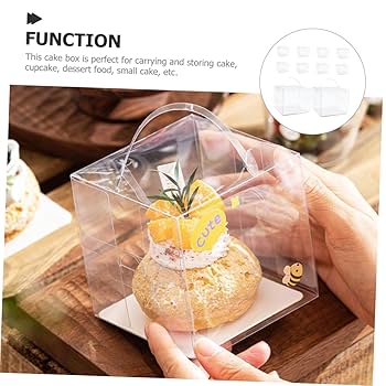 Transparent Mini Cake Box with Handle β 8.5 x 8.5 x 8.5 cm