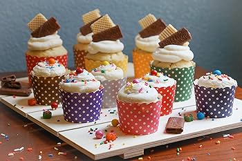 BAKE AND SERVE MUFFIN CUPS / CUPCAKE PAPER CUPS ( PACK OF 50 )