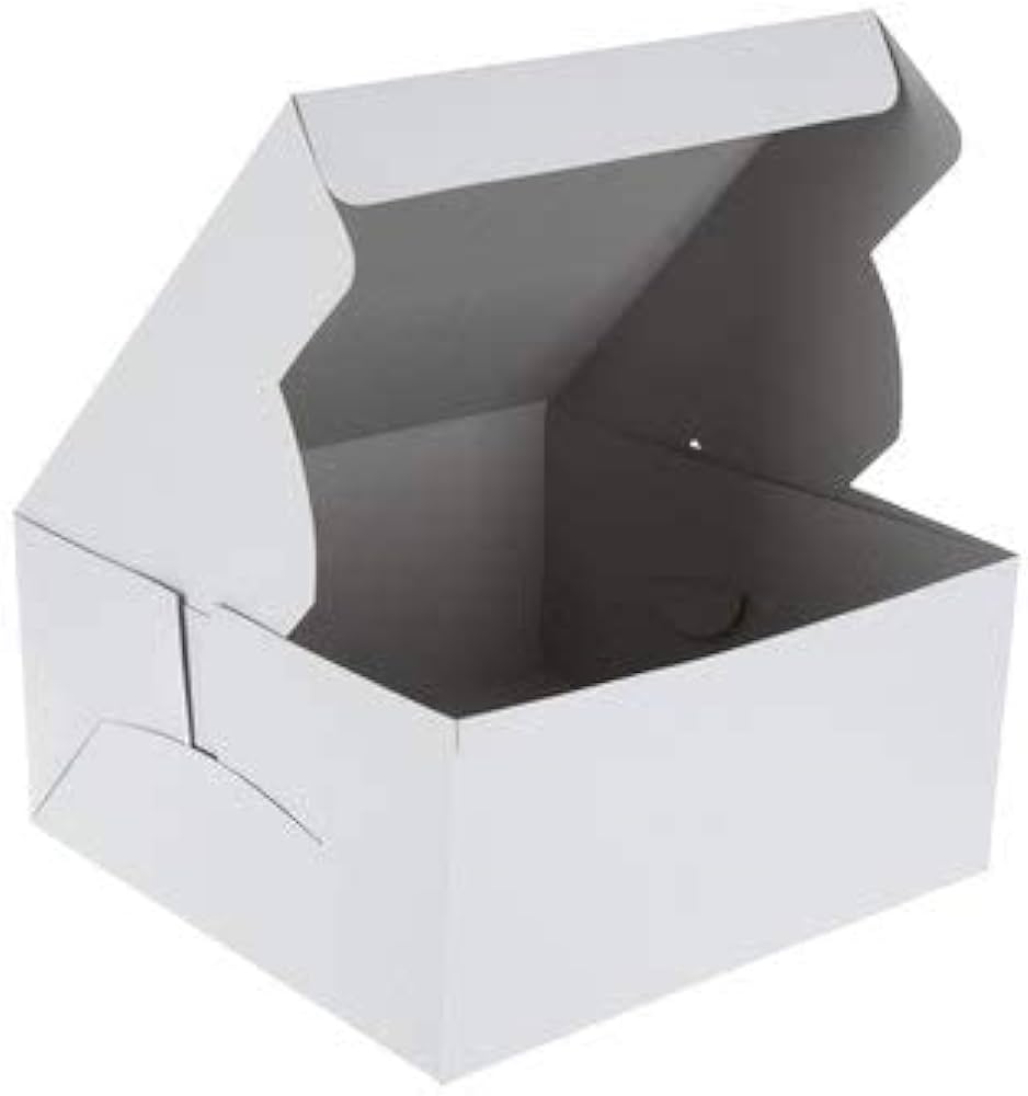 PLAIN WHITE CAKE BOX. PACK OF 10PCS