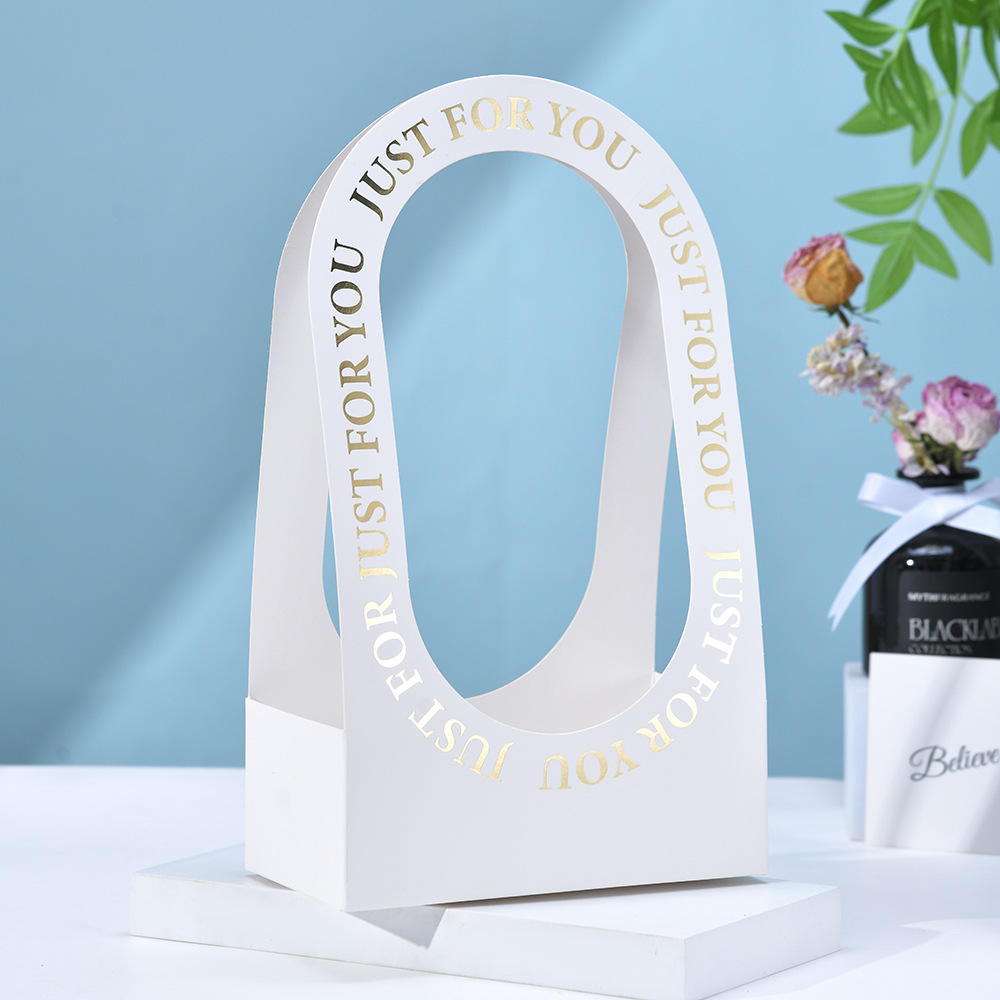 White Premium Butterfly Design Flower Carrier Box | Leakproof Bouquet & Gift Packaging