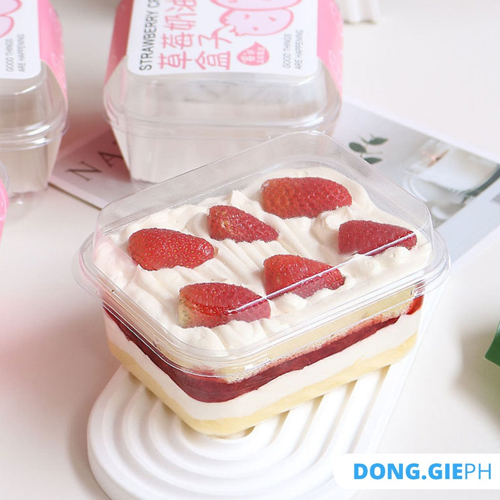 RECTANGLE PLASTIC DESSERT CONTAINER / TIRAMISU BOX