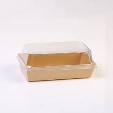 SMALL RECTANGLE BAKE AND SERVE WITH LID | Rectangle Disposable Paper Dessert Boxes with Clear Lids – Eco-Friendly Packaging