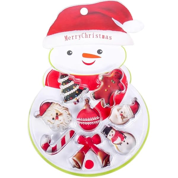8-Piece Christmas Cookie Cutter Set – Snowman Pack (Stainless Steel)