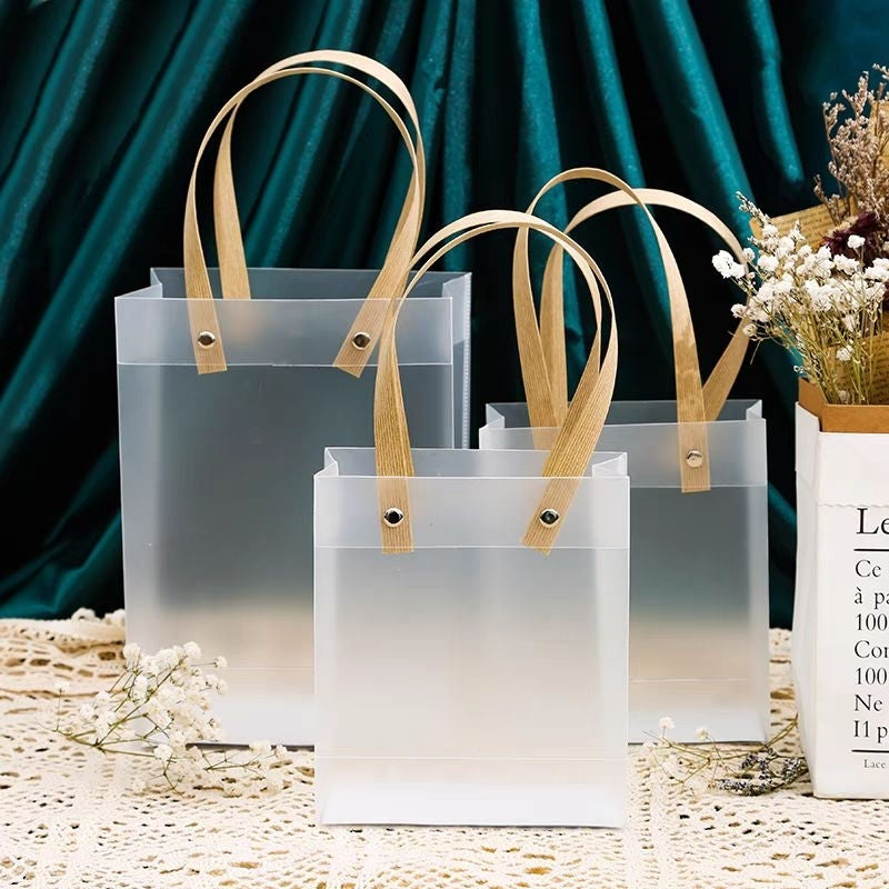 OPAQUE GIFT BAG WITH KRAFT HANDLE (PACK OF 10)
