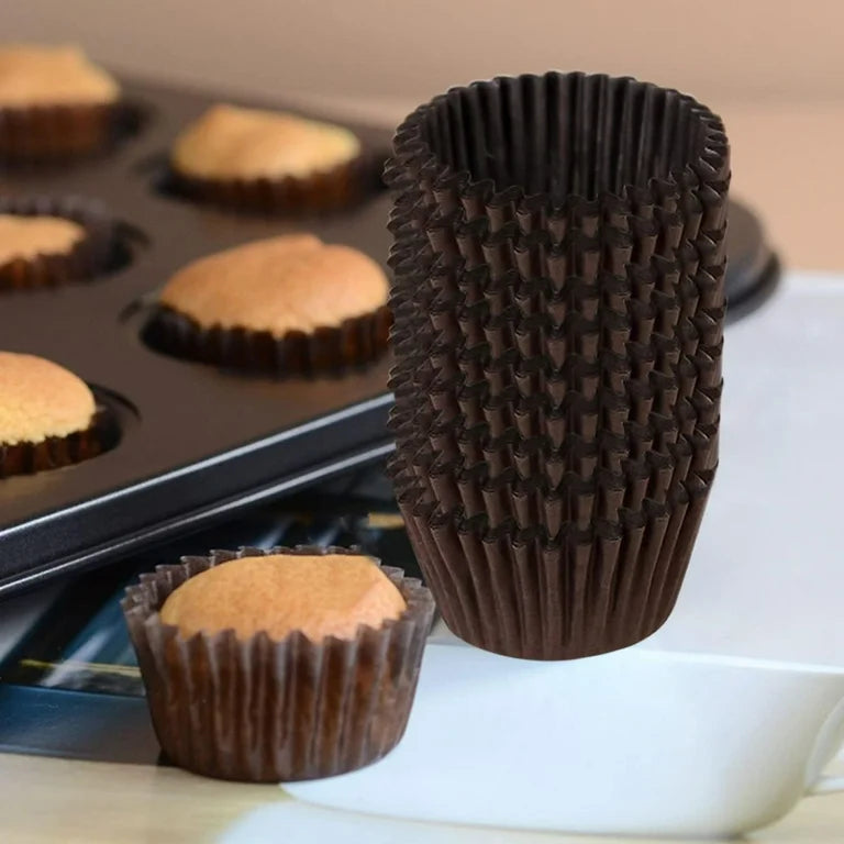 BROWN CUPCAKE LINER , BAKING CUPS / PAPER LINERS (PACK OF 500PCS) ( 8cms)