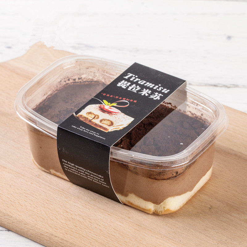 Clear Rectangular Dessert Box with Lid – 350ml Cake & Tiramisu Dessert Container