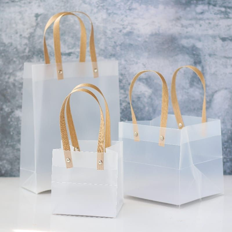 OPAQUE GIFT BAG WITH KRAFT HANDLE