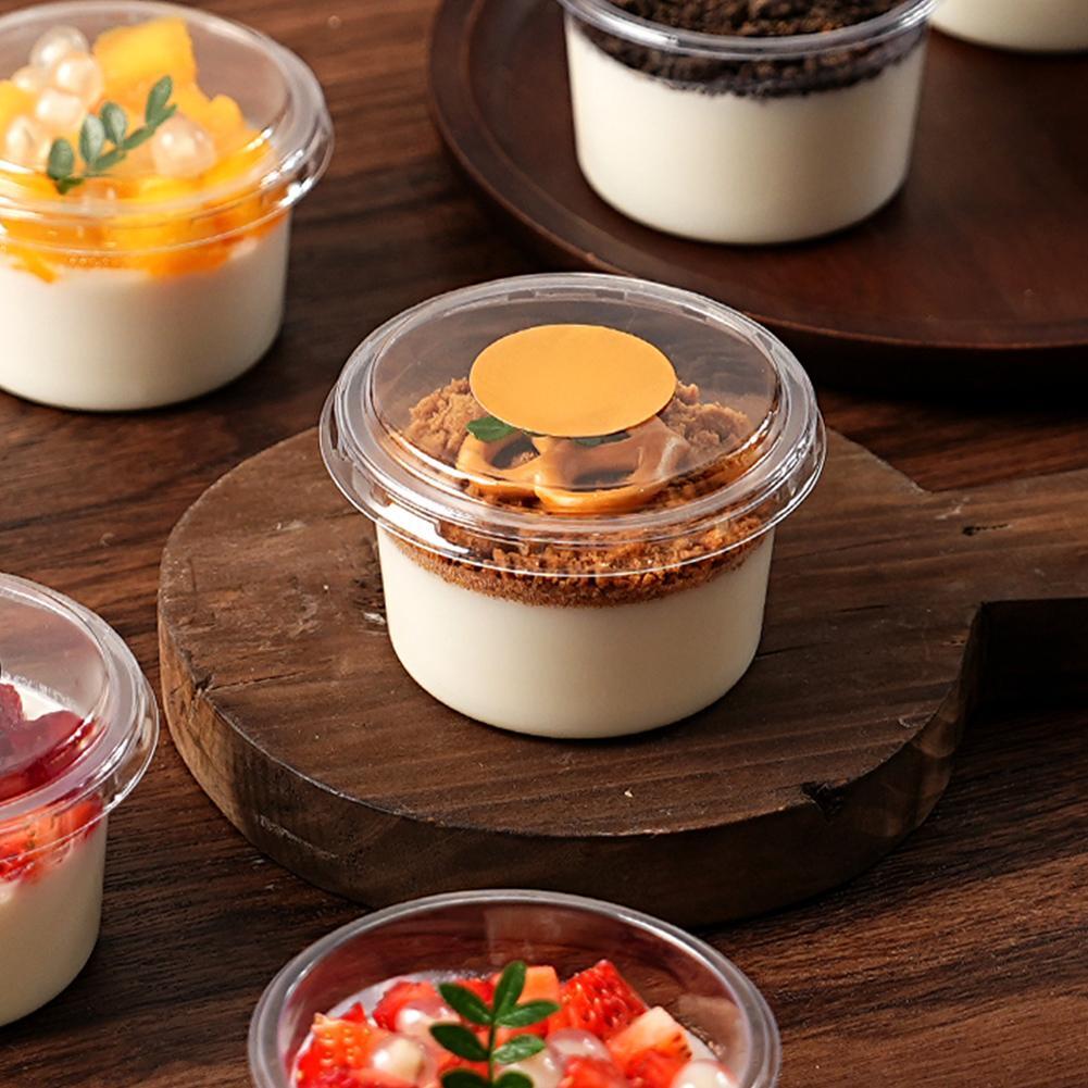 450ml Round Dessert Cup with Lid | Clear Disposable Pudding & Parfait Container