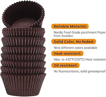 BROWN CUPCAKE LINER , BAKING CUPS / PAPER LINERS (PACK OF 500PCS) ( 8cms)