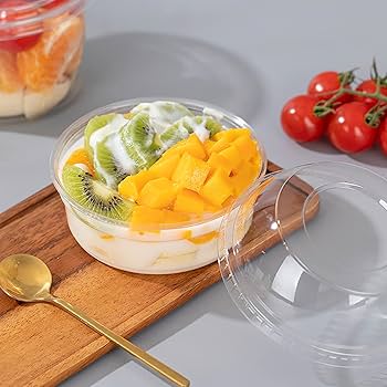 Clear Dome-Lid Round Dessert Cup – 250ml Dessert, Fruit, Yogurt & Parfait Bowl