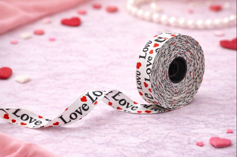 Love Print Decorative Ribbon – 15 Meter Roll