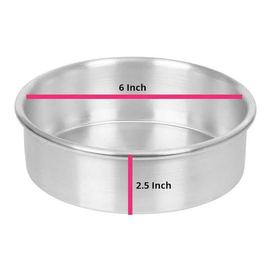 6 x 2.5 inches Round Aluminum Cake Tin /Cake Mould / Round Thali