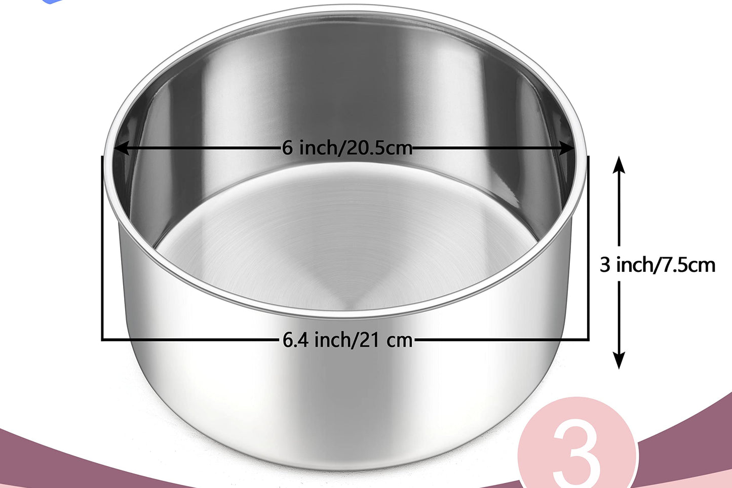 6 x 3 inches Round Aluminum Cake Tin | Cake Mould | Round Thali