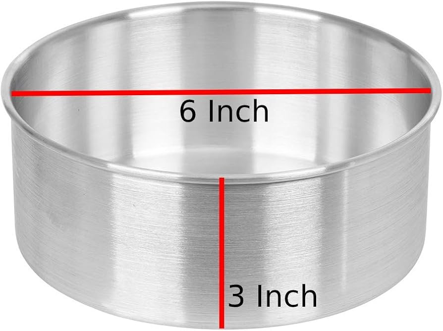 6 x 3 inches Round Aluminum Cake Tin | Cake Mould | Round Thali