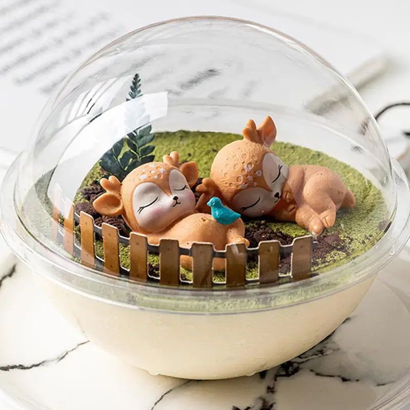 390ml Round Dessert Bowl with Dome Lid – Clear 13cm Dessert, Yogurt & Fruit Cream Container