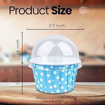 Blue Polka Dot Dessert Cups with Dome Lid | Polka Dot Dessert Cups with Dome Lid