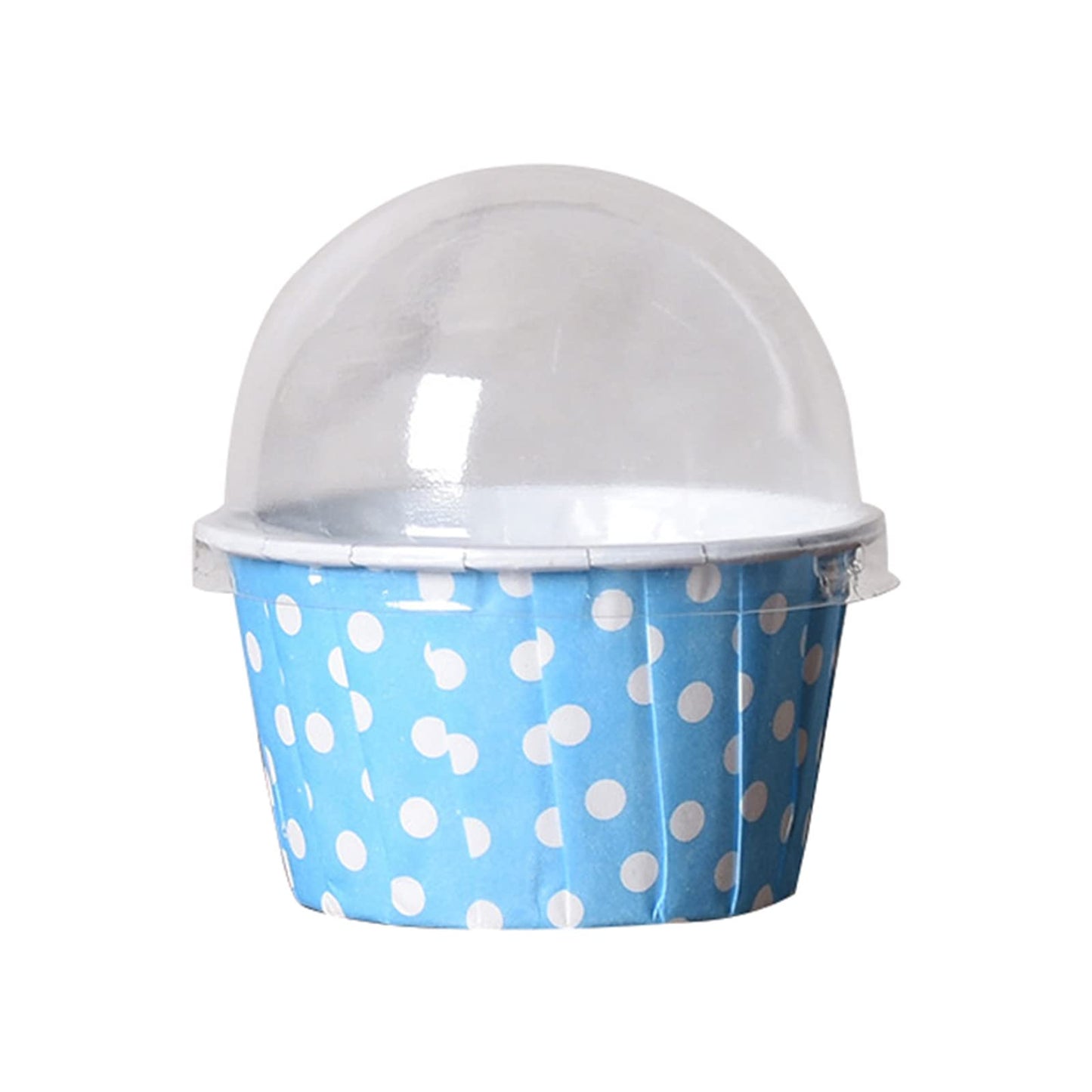 Blue Polka Dot Dessert Cups with Dome Lid | Polka Dot Dessert Cups with Dome Lid