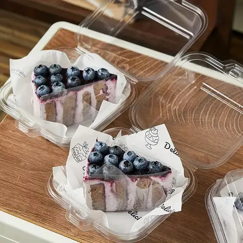 Clear Pvc Bento Cake Box | Clear Square Clamshell Cake Containers β 6-Inch PET Dessert Boxes with Hinged Lids
