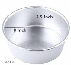 8 x 2.5 inches Round Aluminum Cake Tin /Cake Mould / Round Thali