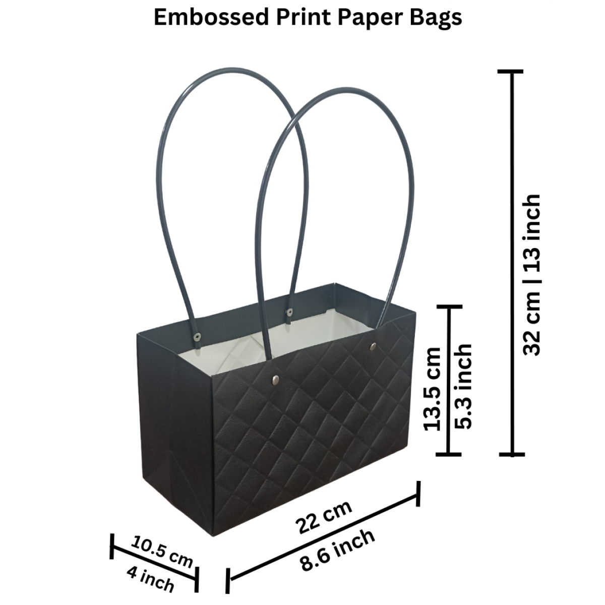 Black Aesthetic Waterproof Flower Gift Bags | Premium Rectangular Gift Bag with Handle