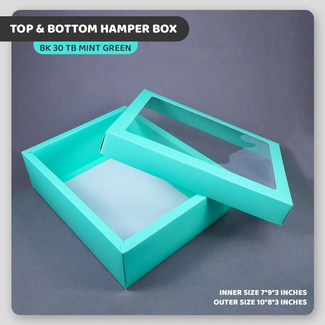 MINT HAMPER BOX WITH TOP WINDOW LID