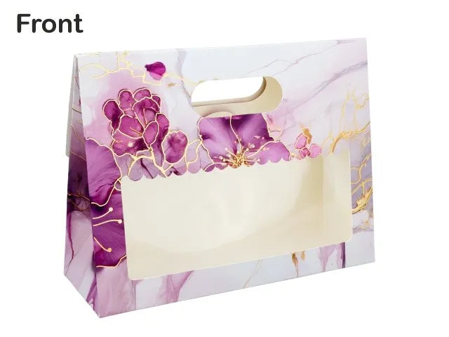 PURPLE FLOWER FOIL PRINTED 3 JARS BAG