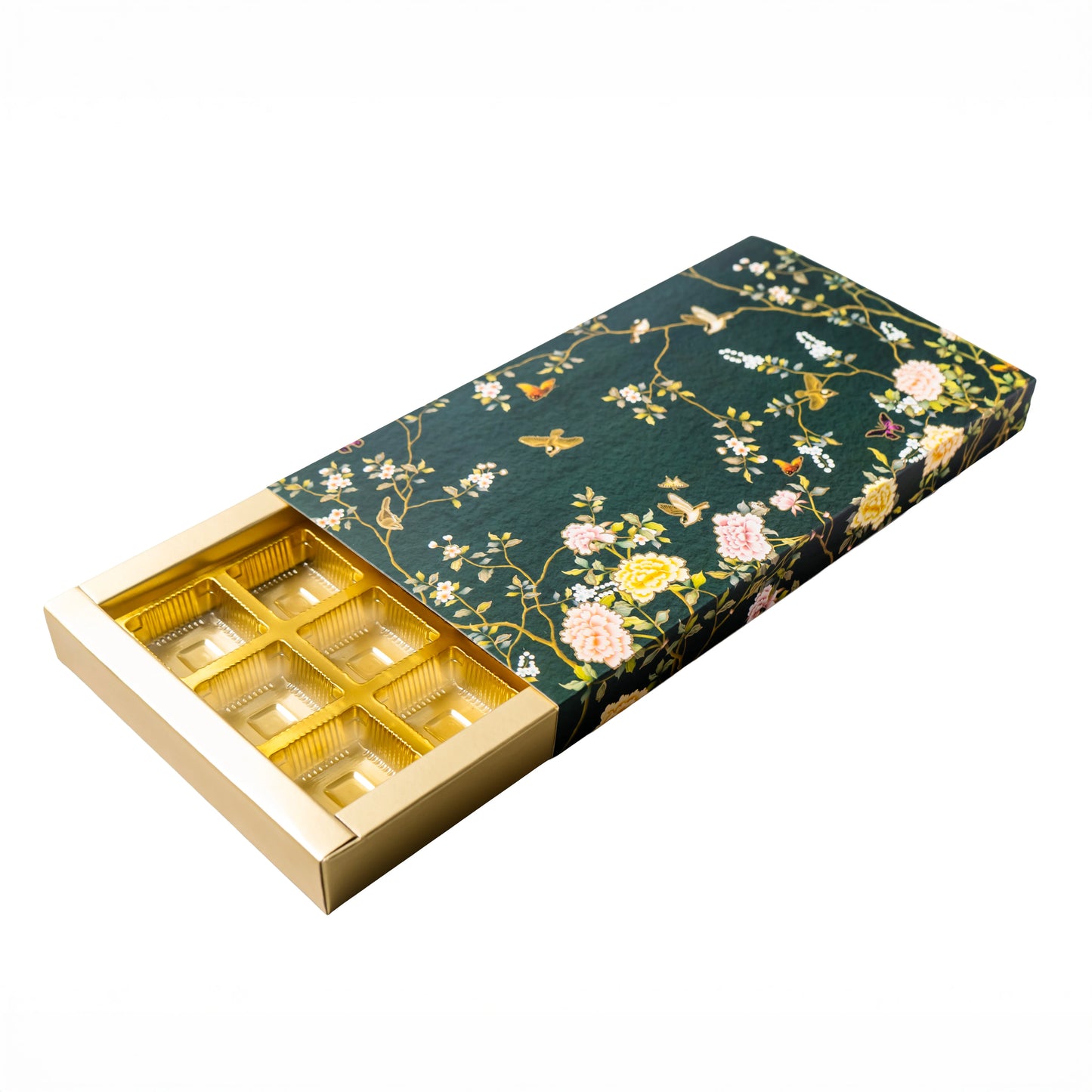 Luxury Festive Chocolate Gift Box β 18 Cavity | Green Elegant Floral Design