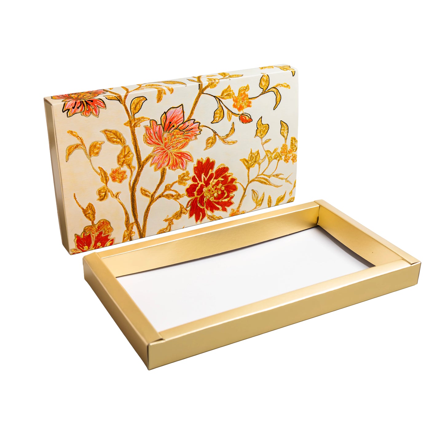 Luxury Festive Chocolate Gift Box β 18 Cavity | White Elegant Floral Design