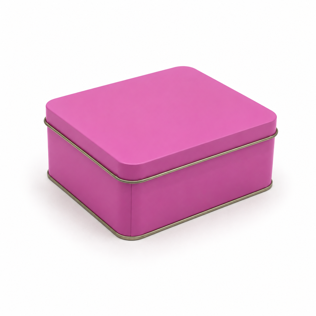 Pink Imported Square Dream Cake Tin Box with Lid | Premium Cookie & Dessert Storage Tin | 4.75 x 4 x 2 Inches