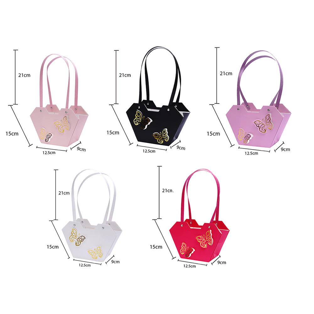 Purple Butterfly Hamper Gift Bag with Handles – Premium Paper Flower Gift Basket