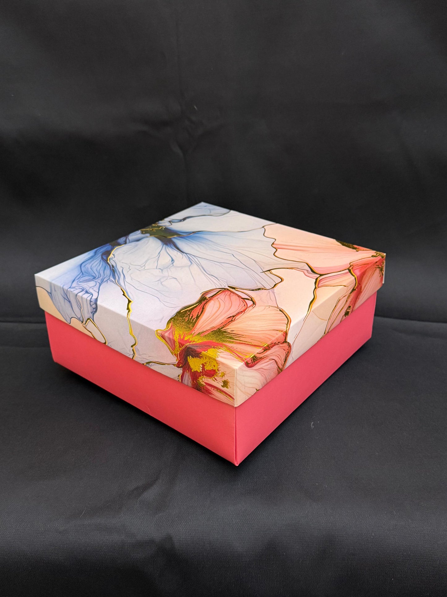 PINK FOIL PRINTED HAMPER BOX 10 INCHES